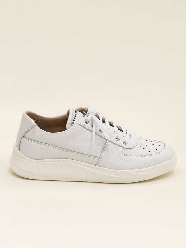 Beyaz deri erkek spor ayakkabı - Elle Shoes