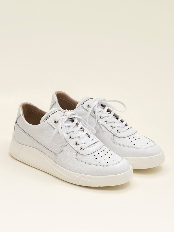 Beyaz deri erkek spor ayakkabı - Elle Shoes