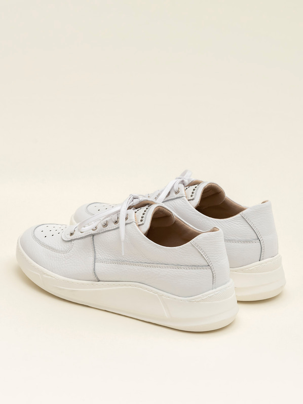 Beyaz deri erkek spor ayakkabı - Elle Shoes
