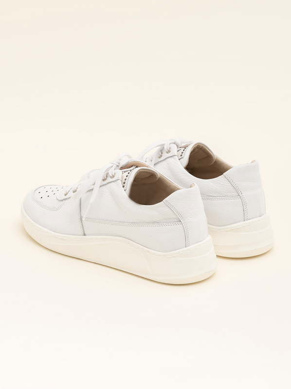 Beyaz deri erkek spor ayakkabı - Elle Shoes