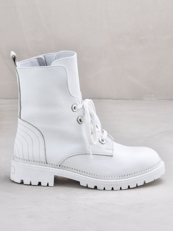Beyaz deri kadın bot - Elle Shoes