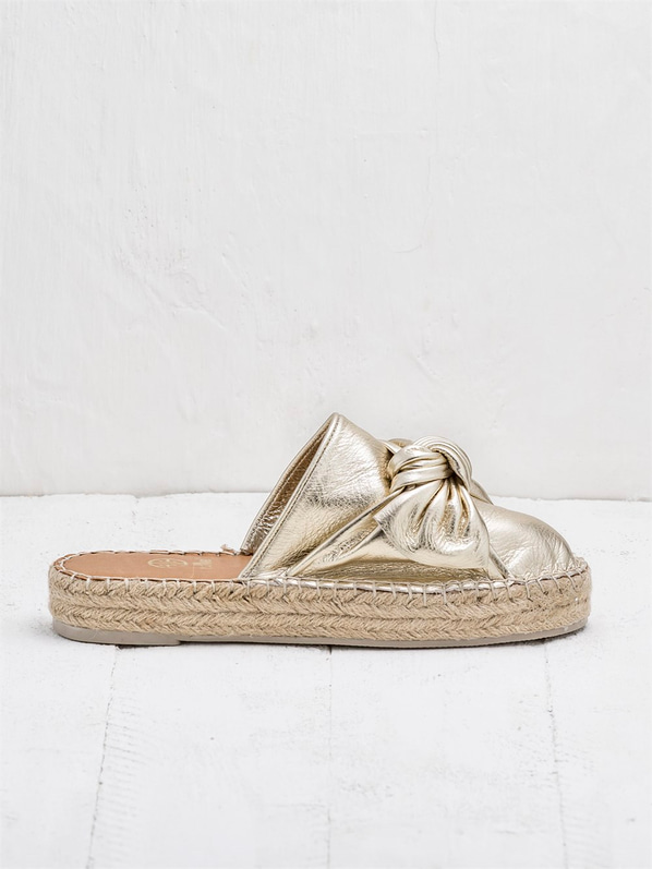Altın kadın terlik - Elle Shoes