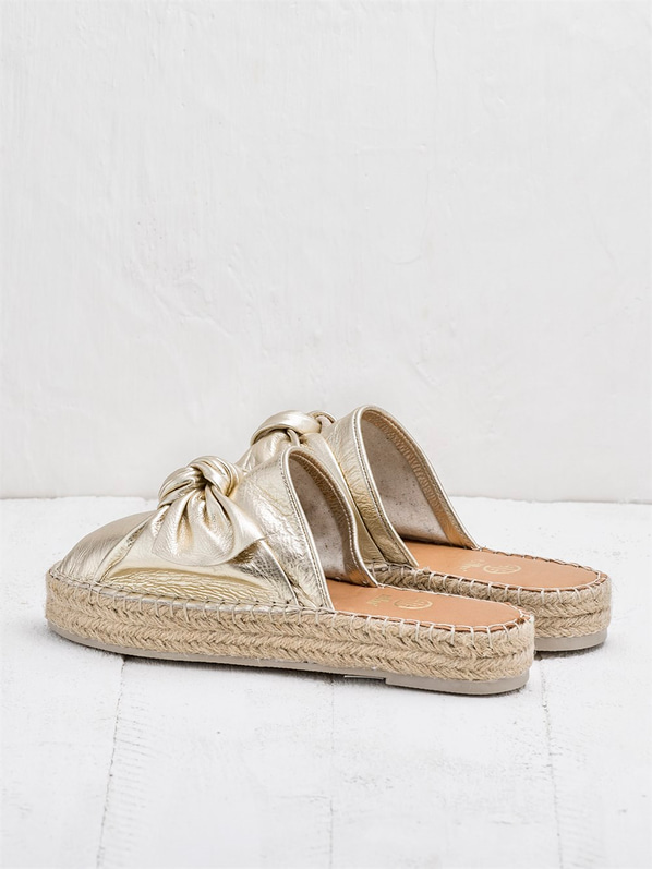 Altın kadın terlik - Elle Shoes