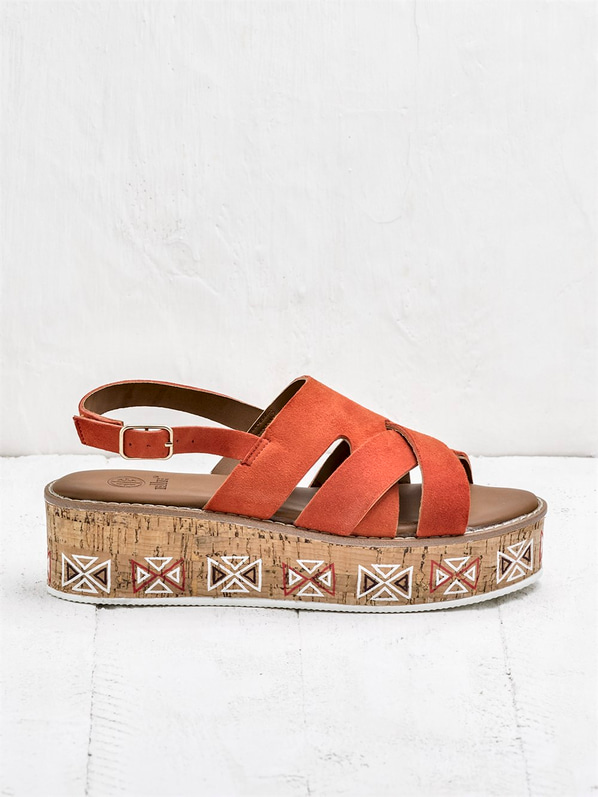 Kırmızı kadın sandalet - Elle Shoes
