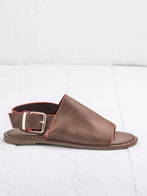 Taba deri kadın sandalet - Elle Shoes