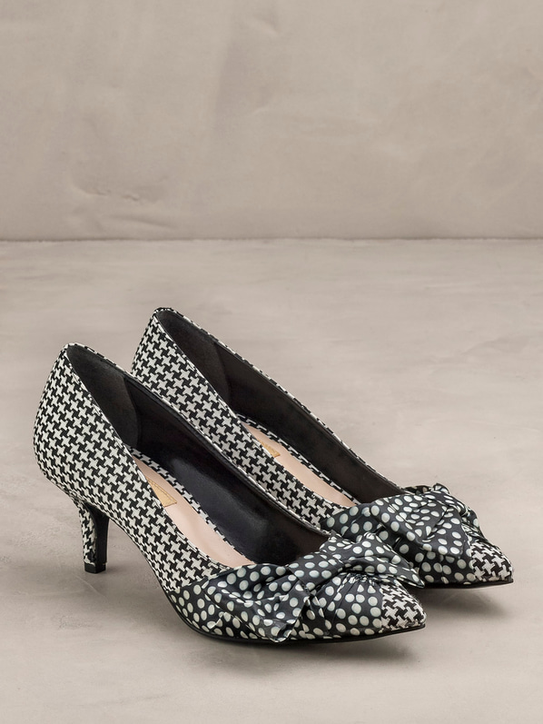 Desiderio Tekstil Kadın Stiletto SIYAH/BEYAZ