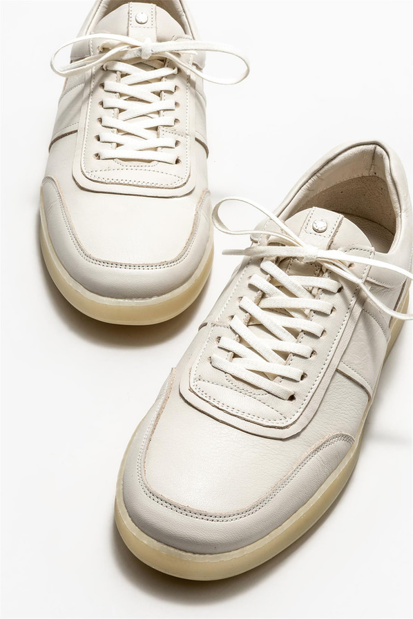 Ekru deri erkek günlük ayakkabı, günlük kullanım için - Elle Shoes