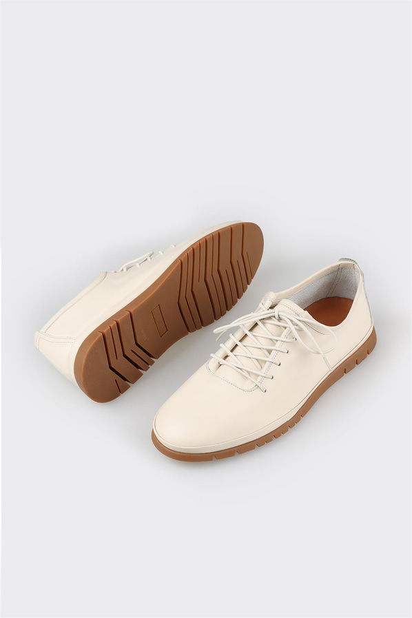 Ekru deri erkek günlük ayakkabı, günlük kullanım için - Elle Shoes