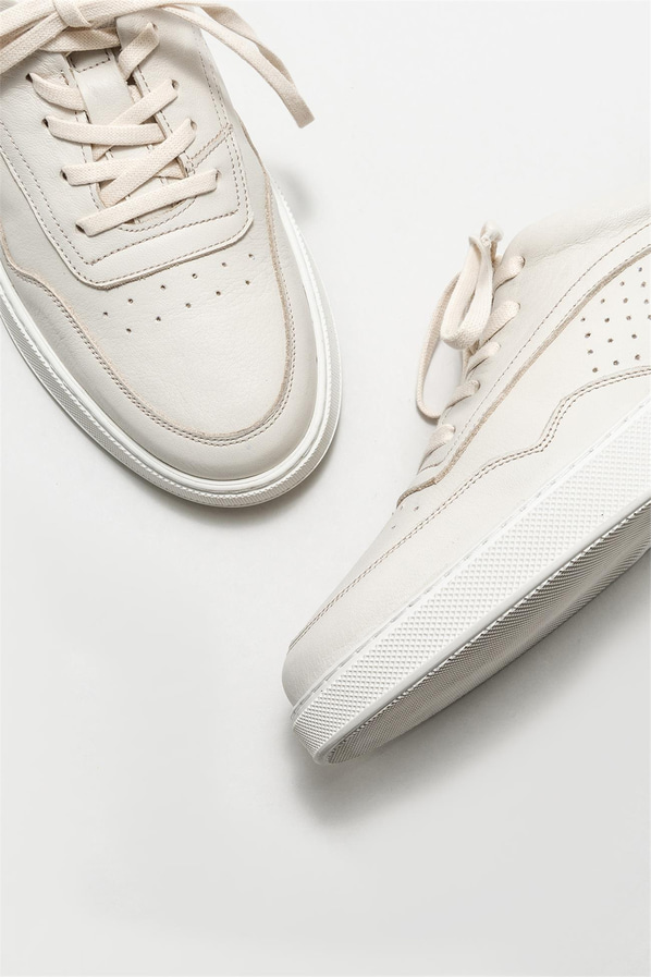 Ekru deri erkek günlük ayakkabı, günlük kullanım için - Elle Shoes