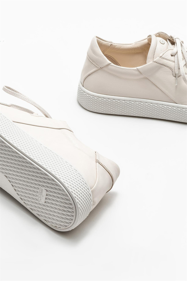 Ekru deri erkek günlük ayakkabı, günlük kullanım için - Elle Shoes