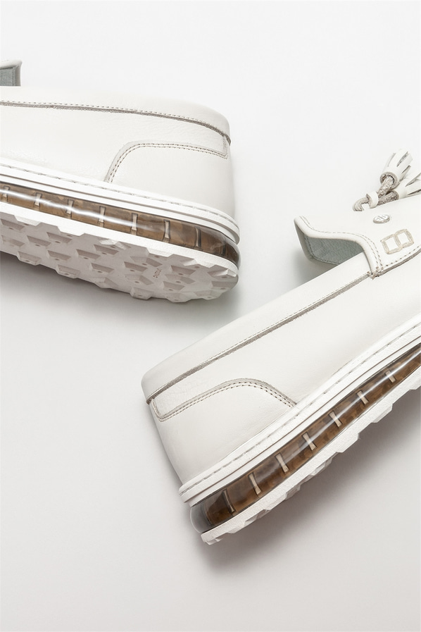 Ekru deri erkek loafer - Elle Shoes