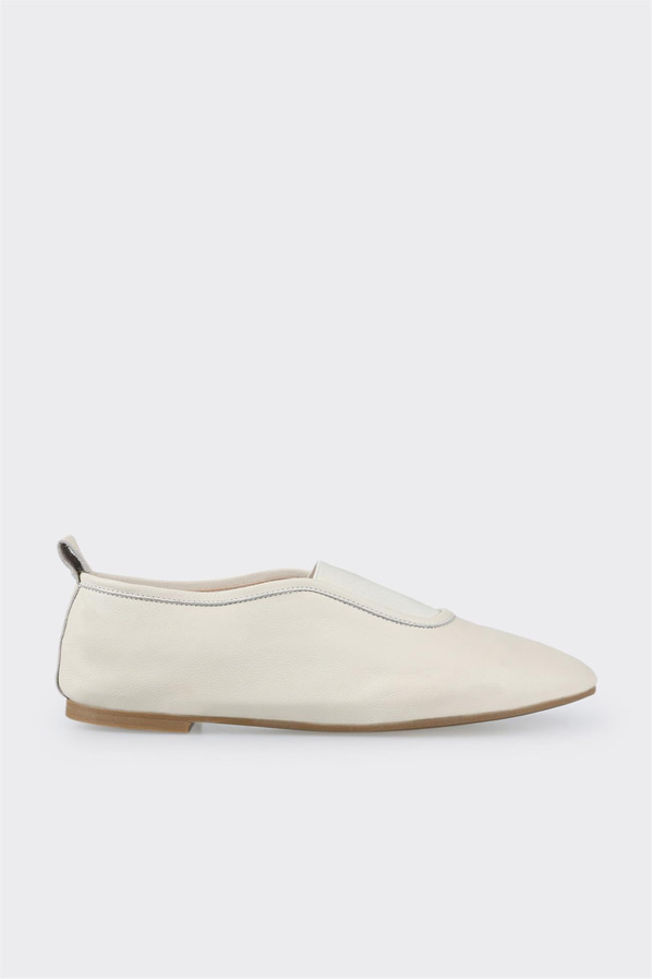 Ekru deri kadın babet - Elle Shoes