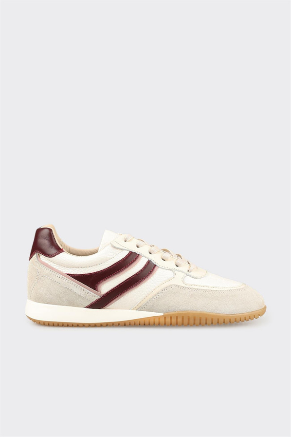 Ekru Deri Kadın Spor Ayakkabı