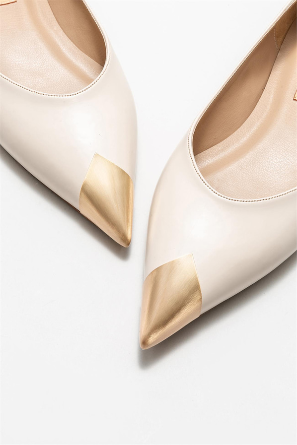 Ekru kadın babet - Elle Shoes