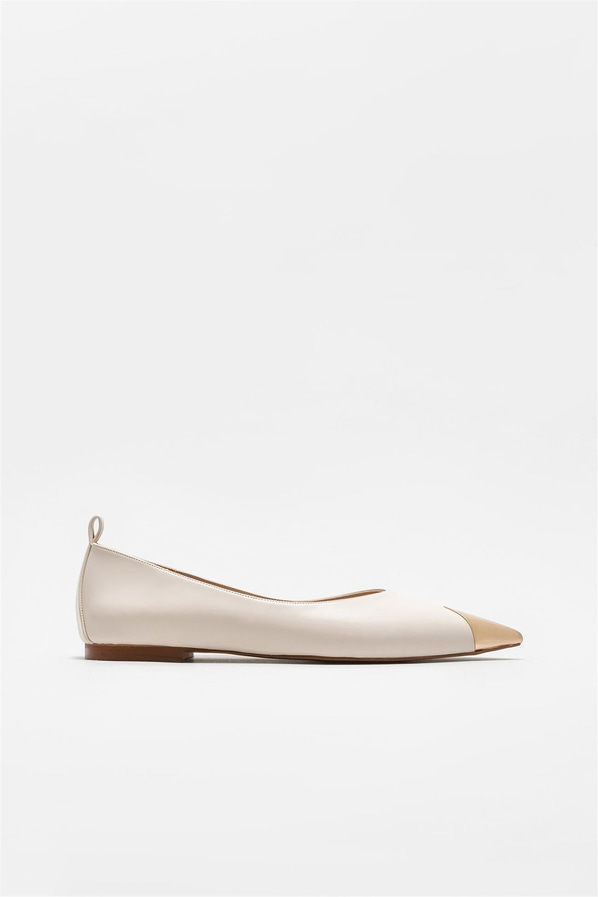 Ekru kadın babet - Elle Shoes
