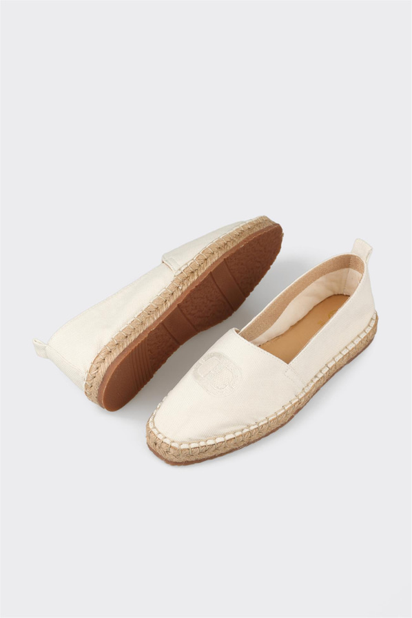 Ekru kadın espadril, rahat kullanım için - Elle Shoes