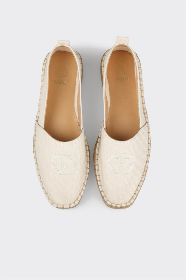 Ekru kadın espadril, rahat kullanım için - Elle Shoes