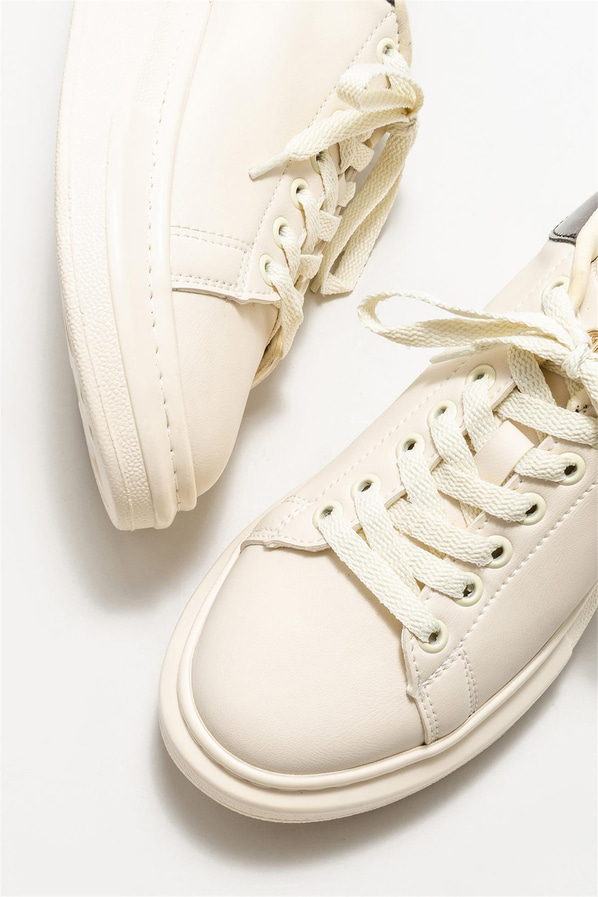 Ekru kadın sneaker - Elle Shoes