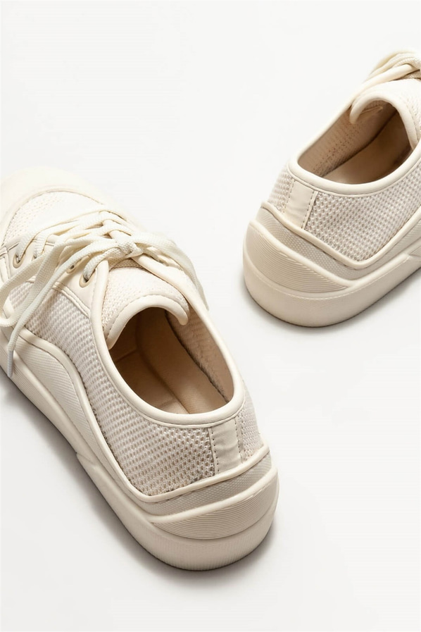 Ekru kadın spor ayakkabı - Elle Shoes