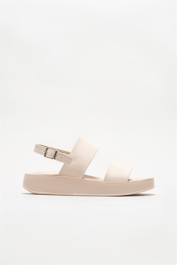 Ekru kadın sandalet - Elle Shoes