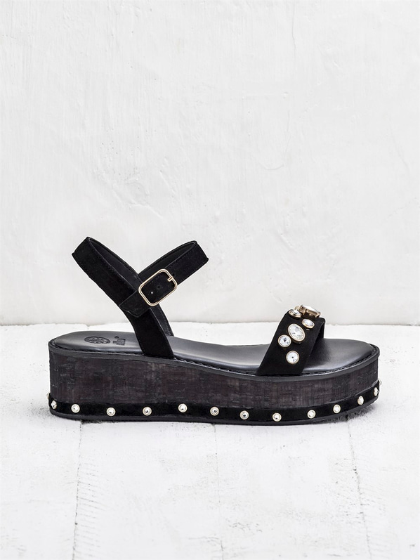 Siyah kadın sandalet - Elle Shoes