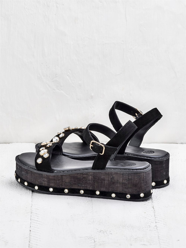 Siyah kadın sandalet - Elle Shoes