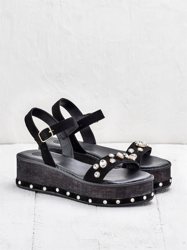 Siyah kadın sandalet - Elle Shoes