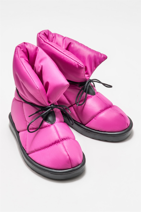 Fuşya düz kadın bot - Elle Shoes