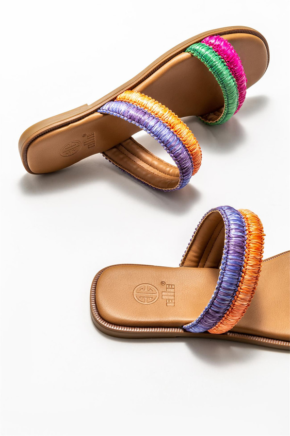 Fuşya düz kadın terlik, rahat kullanım için - Elle Shoes