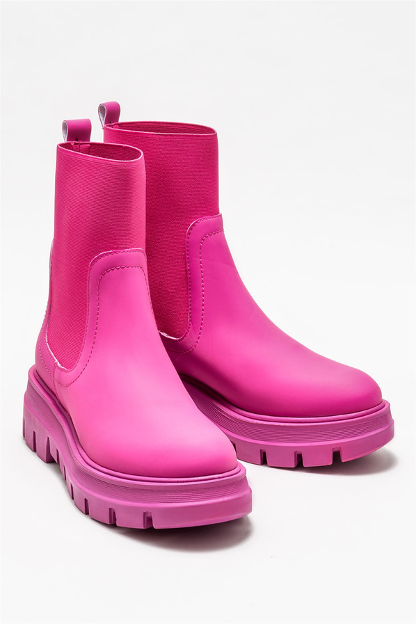 Fuşya düz kadın bot, günlük kullanım için - Elle Shoes
