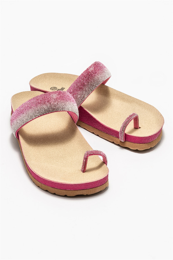 Fuşya kadın terlik - Elle Shoes