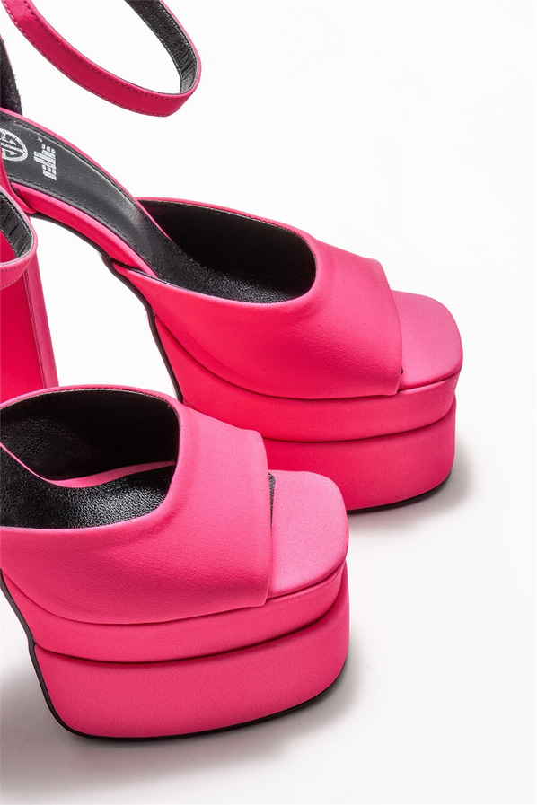 Fuşya kadın topuklu sandalet - Elle Shoes