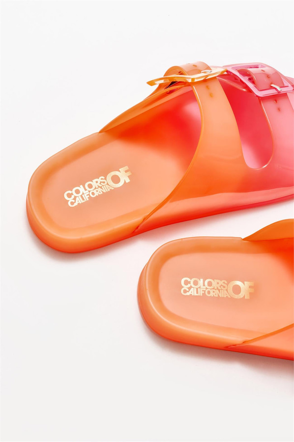 Fuşya kadın düz terlik - Elle Shoes