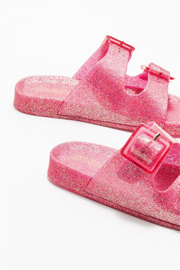 Fuşya kadın düz terlik - Elle Shoes