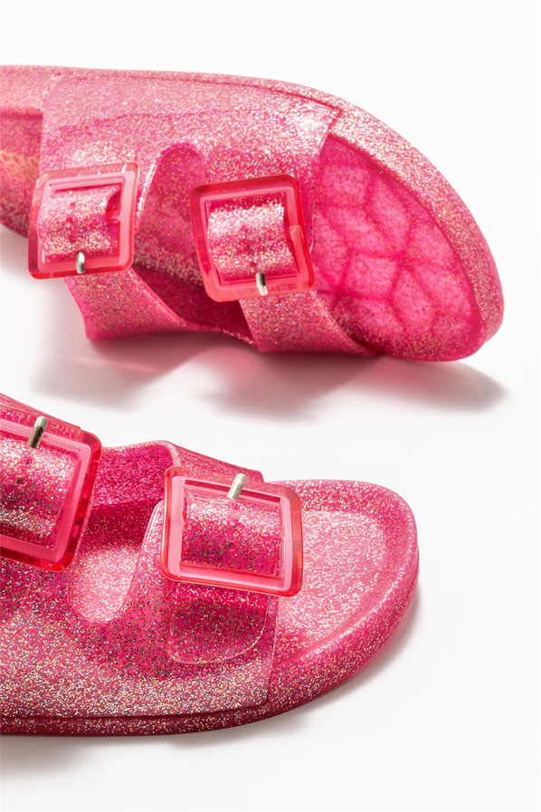Fuşya kadın düz terlik - Elle Shoes