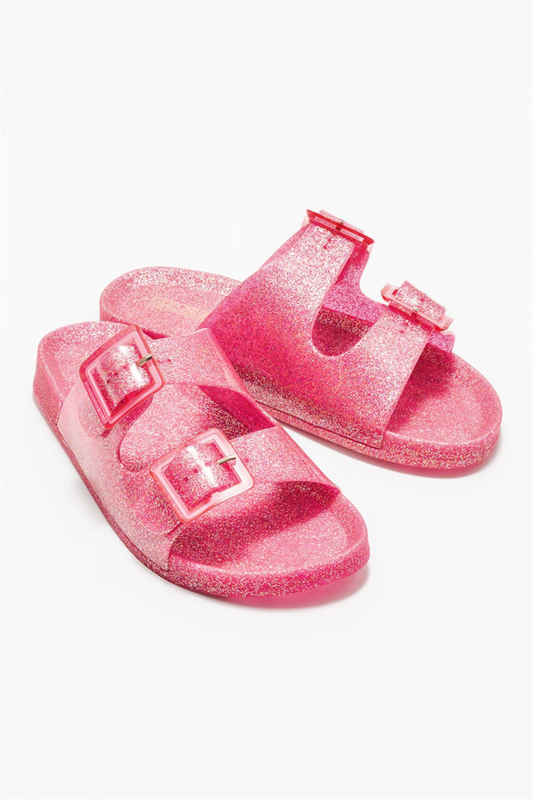 Fuşya kadın düz terlik - Elle Shoes