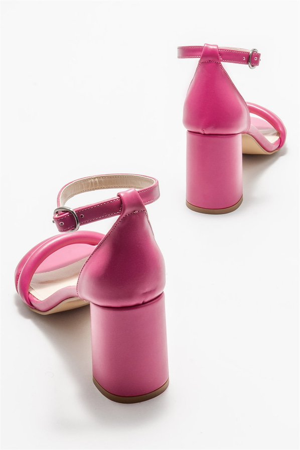 Fuşya topuklu kadın sandalet - Elle Shoes