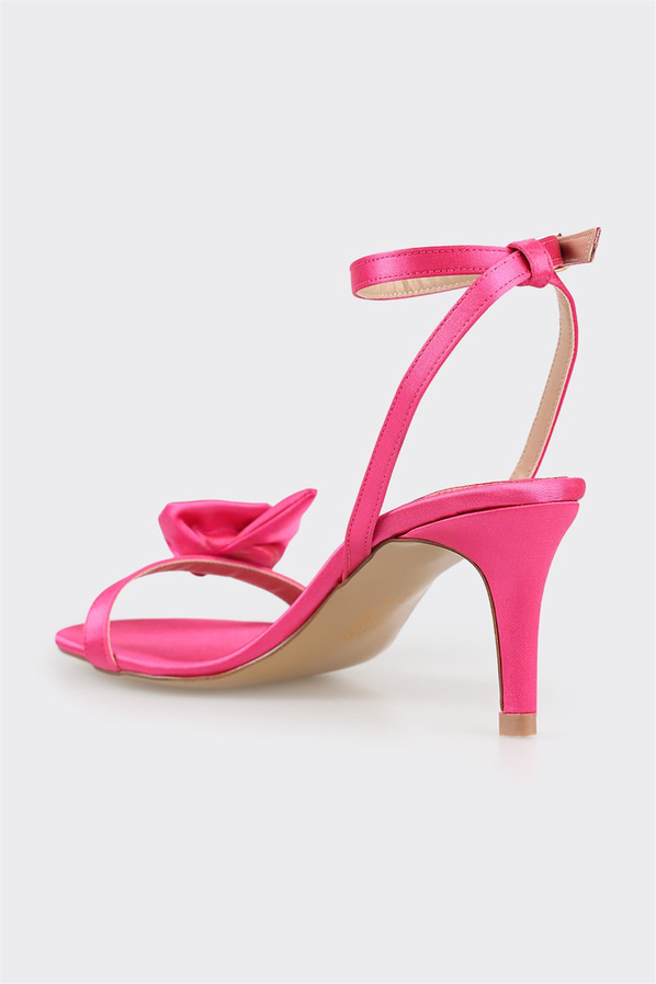 Fuşya topuklu kadın sandalet - Elle Shoes