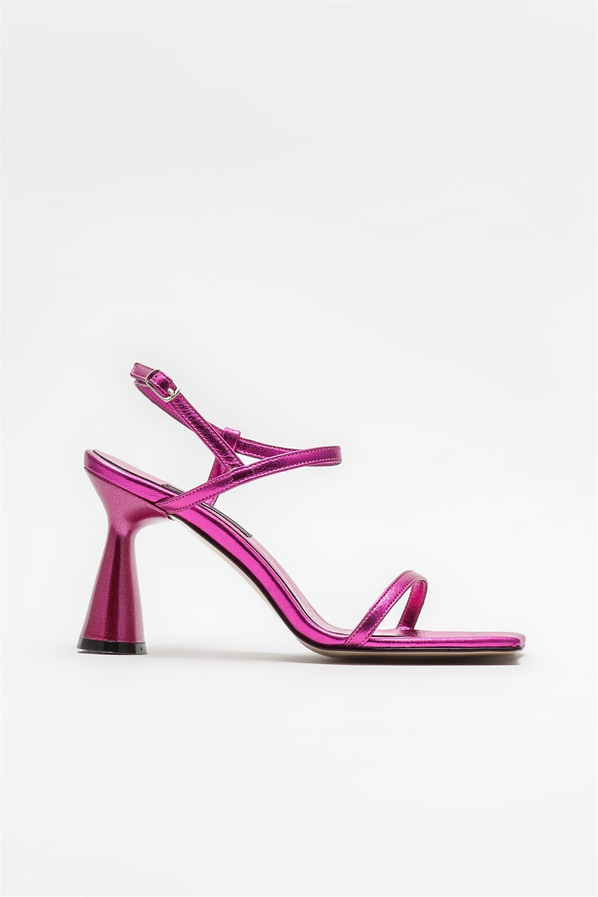 Fuşya topuklu kadın sandalet - Elle Shoes