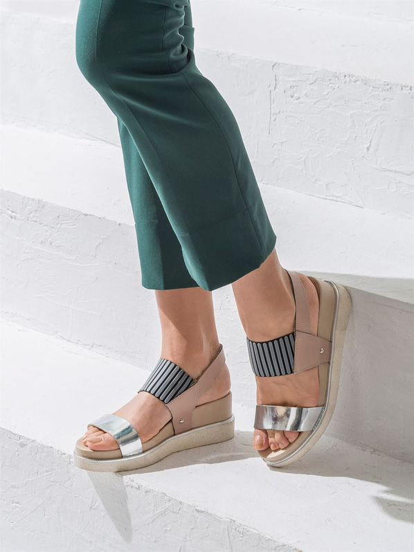 Pudra kadın sandalet - Elle Shoes