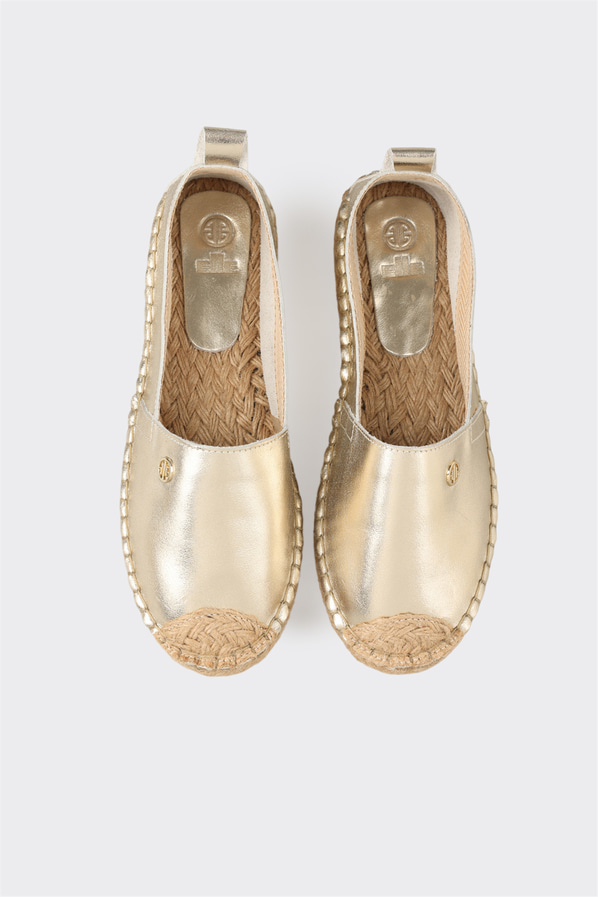 Gold deri kadın espadril - Elle Shoes