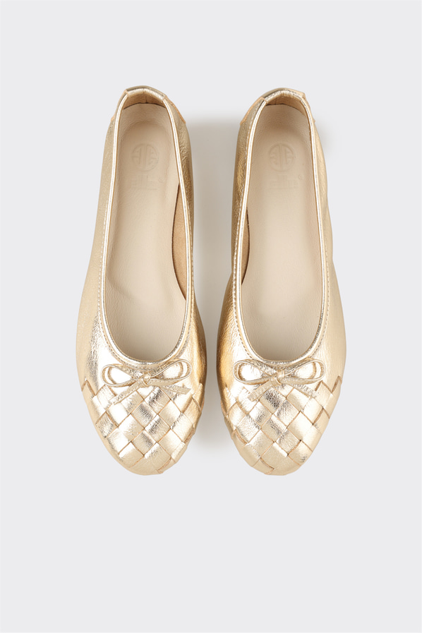 Gold deri kadın babet, günlük kullanım için - Elle Shoes