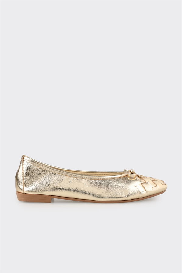 Gold deri kadın babet, günlük kullanım için - Elle Shoes