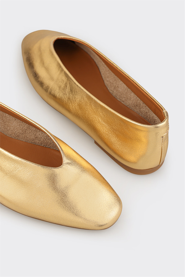Gold deri kadın babet, günlük kullanım için - Elle Shoes