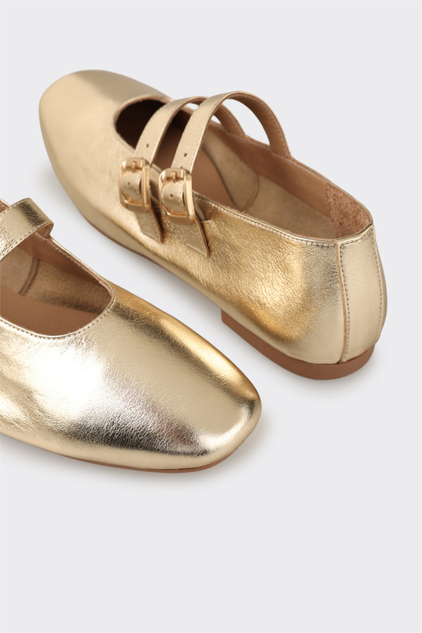 Gold deri kadın babet, günlük kullanım için - Elle Shoes
