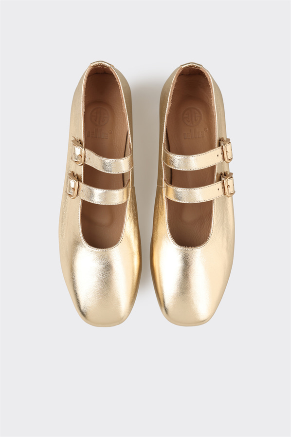 Gold deri kadın babet, günlük kullanım için - Elle Shoes