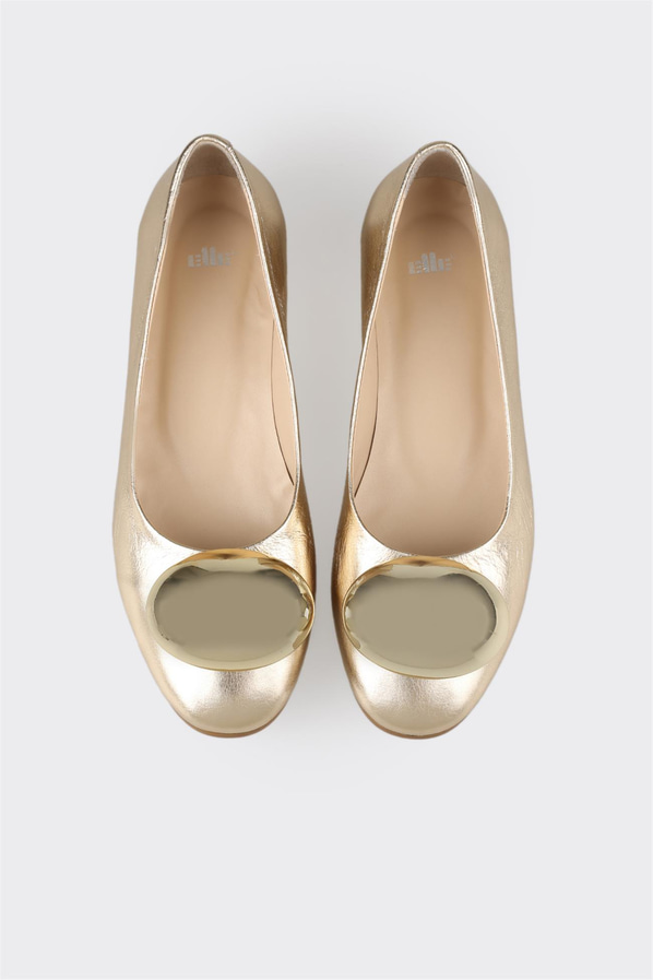 Gold deri kadın babet, günlük kullanım için - Elle Shoes
