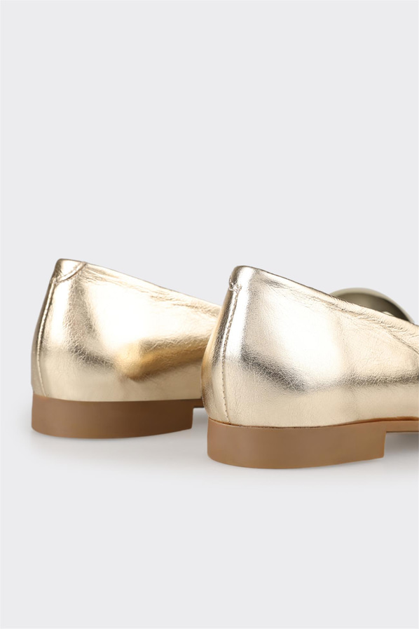Gold deri kadın babet, günlük kullanım için - Elle Shoes