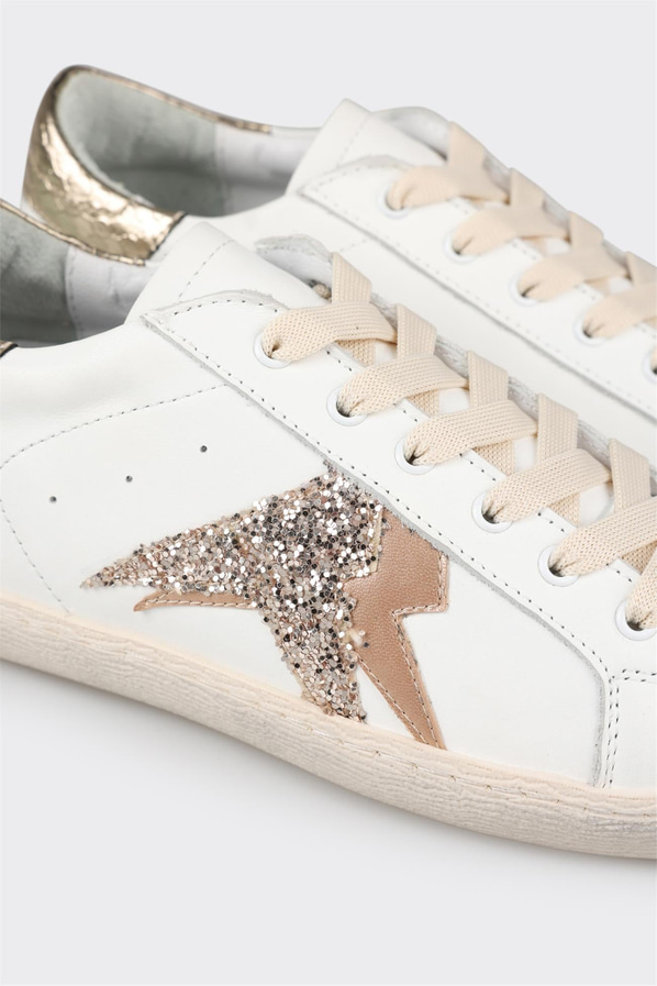 Gold deri kadın sneaker - Elle Shoes