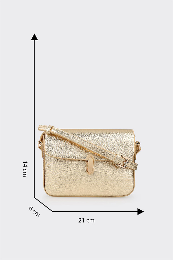Gold düz kadın çapraz çanta, rahat kullanım için - Elle Shoes